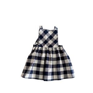Thimble Collection Blue & White Gingham Pinafore Handmade NWT
